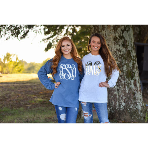 Monogrammed Long Sleeve Shirt for Fall - My Southern Charm