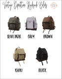 Personalized Military Style Weekend Travel Backpack Canvas Groomsmen Gift, Vintage Rucksack dad gift graduation gift - My Southern Charm