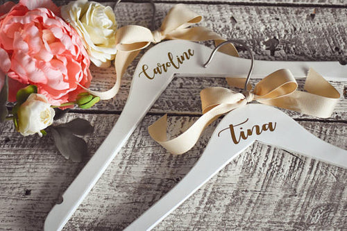 Personalized Bridesmaid Wedding Dress Hangers - My Southern Charm